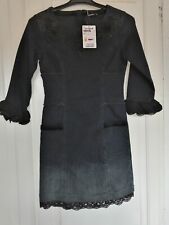 Robe En Jean Noir Et Dentelle