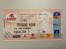 TICKET MATCH LILLE - LYON 6 MAI 2006 - CHAMPIONNAT DE FRANCE 