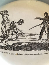 Assiette Creil ?Choisy? Parlante Début XIX ème Rare combat de boxtel autrichien