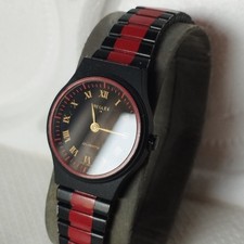 Montre REGLEX Swiss  Noire et rouge femme quartz pile incluse