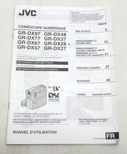 NOTICE MANUEL CAMESCOPE MINI DV JVC GR-DX 97 / 77 / 67 / 57 / 48 / 37 / 28 / 27