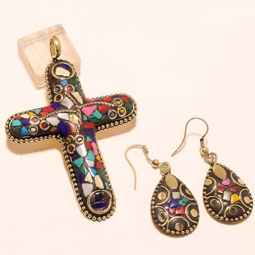Set pendentif croix tibétaine - set,