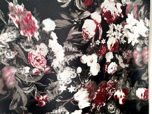 Grand châle noir fleur - grand, rose