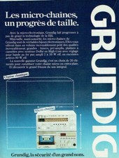 Publicité Advertising 1120 1980  Grundig   micro chaines hi-fi progrès de taille