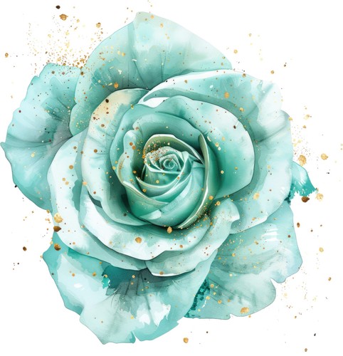 Aquarelle fleur dorée 9x9 - , cm