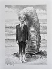 "Portrait Surréaliste N° 34"  Dessin au Crayon / Original signé B. Dumaine