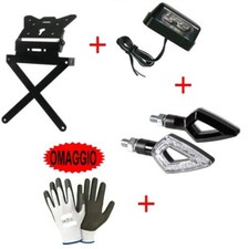 Pour Kymco MXU 400 Set Immatriculation Réglable Aluminium + 1 Paire LED + Luc