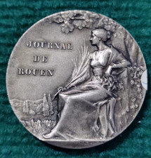 MEDAILLE BRONZE ARGENTÉ ♦ JOURNAL DE ROUEN / NORMANDIE - Par RENÉ BAUDICHON