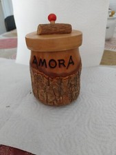 Ancien Moutarde Dijon Pot  Amora Vintage Bois Rare