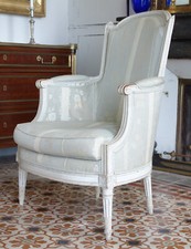 Bergère en bois sculpté - époque Louis XVI - estampille de Demay