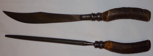 Vtg deer antler handle carving - vtg,