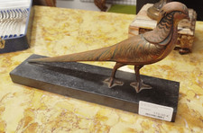 Sculpture bronze poule faisane