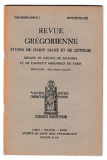 GAJARD - REVUE GREGORIENNE ETUDES DE CHANT SACRE LIVRE ANCIEN 1948