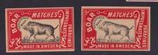 2 Ancienne  étiquette paquet Allumettes Suède BN186071 Sanglier
