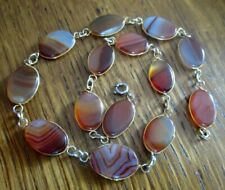 collier couleur or perles galettes œil de Tigre résine orangé bijou vintage 2831