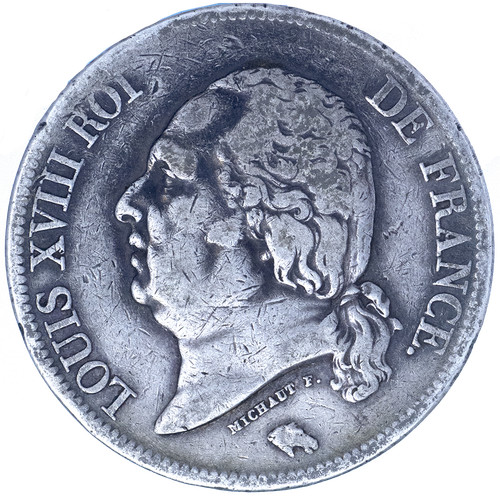 Louis xviii francs - xviii-5, 1821