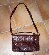 CROCO  BEAU SAC PATCHWORK CUIR Marron