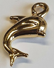 Pendentif dauphin , métal , couleur or , no pin's , 5 photos