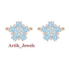 Naturel Bleu Gemme Topaze Avec