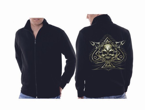 Sweatshirt jacket black skull