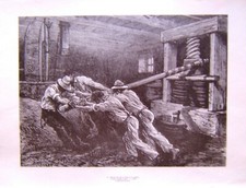 Grande illustration d'après Ferat : Presse à huile d’olive