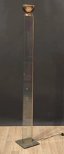 Max BAGUARA (20eme) Lampadaire laiton/verre Édition Maureti  "Laser Uplighter"