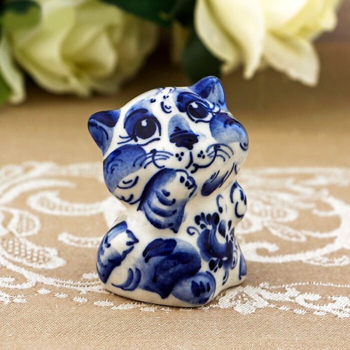 Figurine chat assis statuette - figurine,