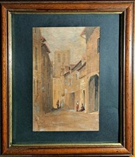 Aquarelle Gouache impressionniste signée - XIXème siècle - Ecole française