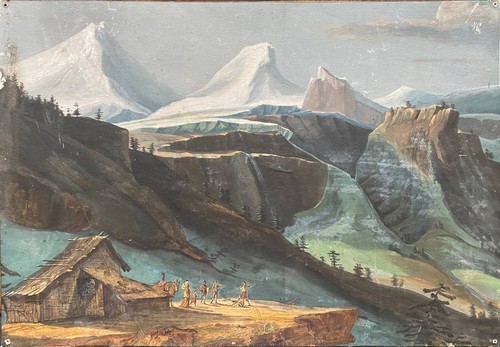 Tableau gouache ancienne - tableau,