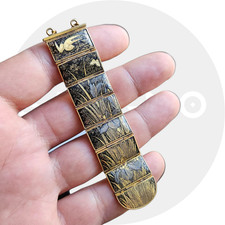 Rare pendentif japonais ancien – Kanamono / Chatelaine – shakudo watch fob