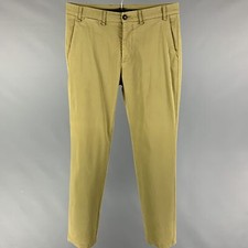 HOMECORE Taille 34 Olive Coton Lyrca Bouton Fly Pantalon Décontracté