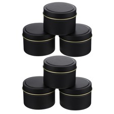  6pcs rond en métal boîte en étain bougie pot de stockage pot vide pour bougie