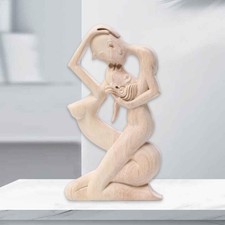 Wood Kissing Couple Figurine