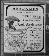 L'OMBRELLE DE BEBE ETRENNES PARASOLERIE MAILLET HUGUET publicité advert 1908