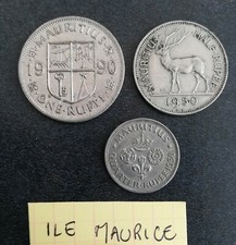 Lot de 3 monnaies ILES MAURICE - 1/4 - 1/2 -  1 Roupie