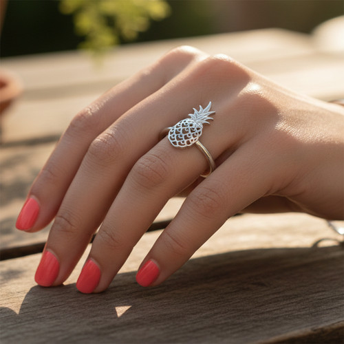Bague ananas argent - bague, 925