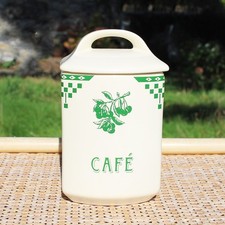 Pot à épices Café / damier vert / Comptoir de Famille