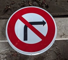 panneau de circulation DÉFENSE DE TOURNER alu voir photo.47cm  Frais de port et