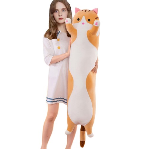 Peluche chat longue coussin - peluche,