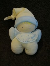 Doudou lutin grelot écru bleu bavoir  Corolle TTBE