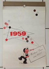 CALENDRIER ENGLEBERT 1959 PNEU GARAGE VINTAGE DECO