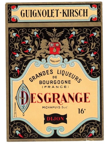 Ancienne étiquette liqueurs