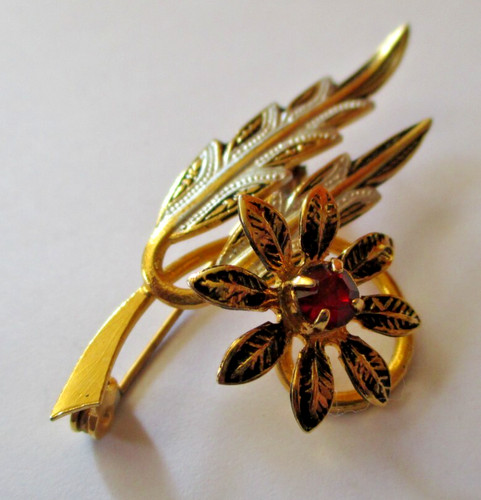 Ancienne broche fleur de - or,