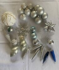 Gros Lot Déco Festive Anniversaire Mariage Noel Argenté Bleu Boules