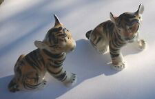  USSR Russe Lomonosov porcelaine, lot de 2 figurines tigre