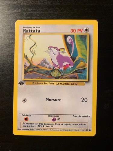 Carte pokémon rattata - carte,