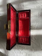 Ancienne boite à bijoux chinoise année 1960 bois cerisier medaillon jade laiton 