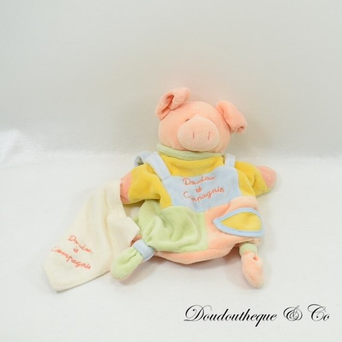 Doudou marionnette cochon