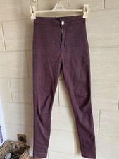Jean slim Bordeaux destroy Taille haute missguided t 34