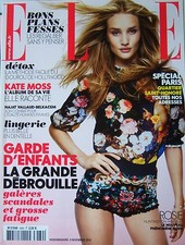 ELLE  N° 3489 de 2012 ROSIE HUNTINGTON WHITELEY KATE MOSS MODE MARTIN MARGIELA 